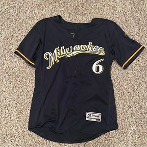 Lorenzo Cain Majestic Authentic Brewers Jersey Size 40